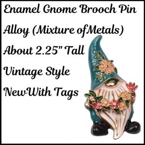 Gnome Brooch - Brand New With Tags - Metal is an Alloy (Mixture of Metals)